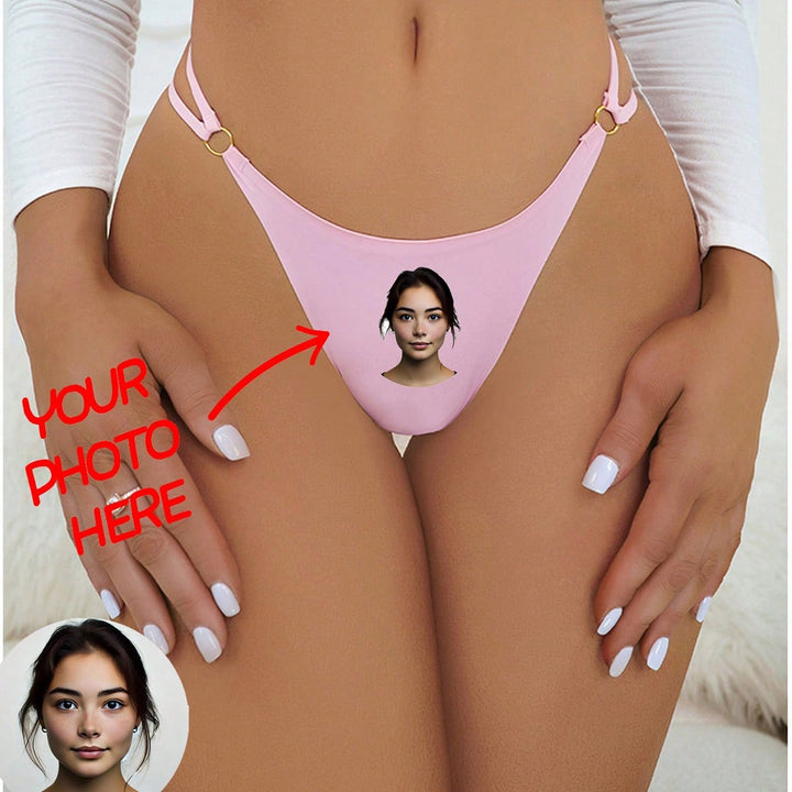 顔写真入りカスタムTバック、写真入りブリーフ、顔写真入りTバック、顔写真入りパーソナライズ下着、顔写真入り下着、写真入りTバック、女性用カスタムTバック、花嫁用カスタムTバック、ウェディングシャワーギフト、花嫁用下着、アニバーサリー