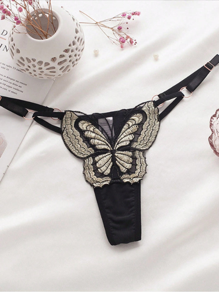 カスタマイズクリスタルネームバタフライアンダーウェアカラー刺繍セクシーレース調節可能面白いパンティー、クリスマスコスチューム、クリスマスプレゼント、メリークリスマス、カスタマイズされたクリスマスアンダーウェア