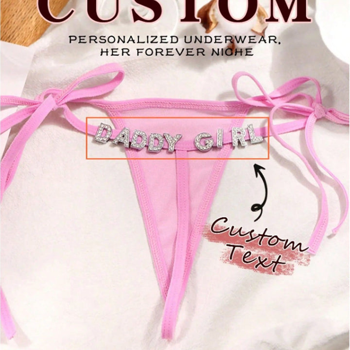 カスタムセクシーTバック、DIYパーソナライズゴールド＆シルバー文字、任意の名前でパーソナライズチャームTバック、カスタムビキニTバック、クリスマスコスチューム、クリスマスプレゼント、メリークリスマス、カスタマイズされたクリスマス下着