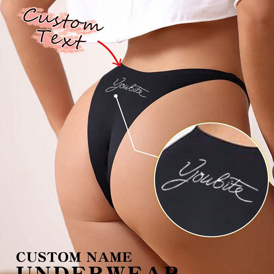 Custom Crystal Name, Letter Seamless Ice Silk Comfortable Breathable Underwear Sexy Funny T-Underwear,Christmas Costumes,Christmas Presents,Merry Christmas,Customized Christmas Underwear