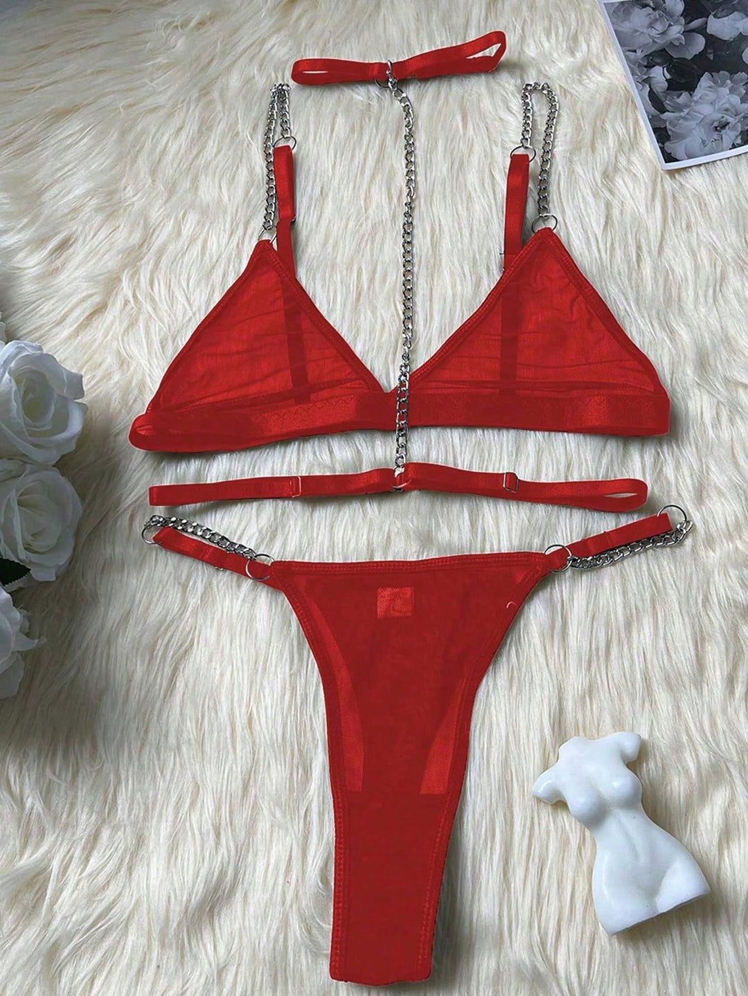 限定カスタマイズ、レディースメタルチェーンメッシュ面白いブラTバックシースルー下着セット、パーソナライズカスタマイズ、テキストカスタマイズ、メリークリスマス、クリスマスプレゼント、クリスマス限定カスタマイズ