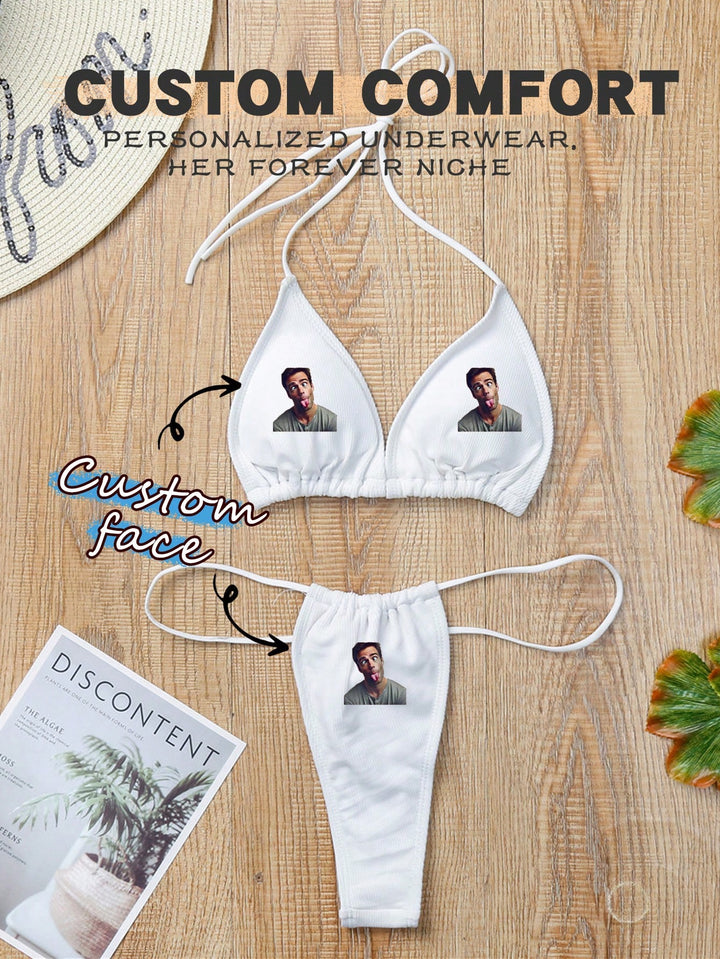 カスタムレースアップセクシー無地セパレート面白い下着セット、カスタムフェイス下着セット、カスタム写真セット、クリスマスコスチューム、クリスマスプレゼント、メリークリスマス、カスタマイズされたクリスマス下着