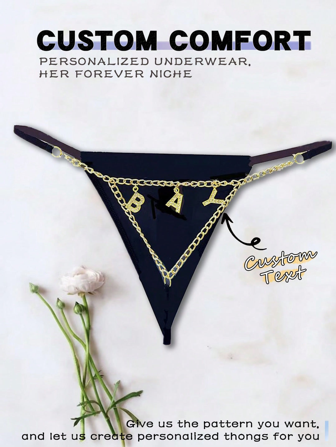 ゴールドチャームネーム付きカスタムTバックGストリング • 名前入りパーソナライズチャームTバック • カスタムTバックビキニ • カップルギフト • クリスマスプレゼント • メリークリスマス • カスタマイズされたクリスマス下着スパンコールファッション、カラフルなカスタム、パーソナライズ、ユニーク、カスタマイズされたフィン