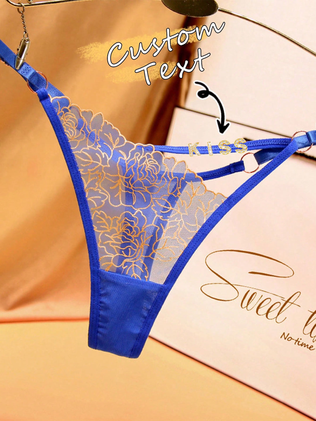 Flower Bud Lace V-Shaped Funny Thong Female Senior Feeling Hot Hollow Waist Temptation Adjustable Underwear Custom Gold And Silver Rhinestone Letters,Christmas Costumes,Christmas Presents,Merry Christmas,Customized Christmas Underwear Sequine Colorful Cus