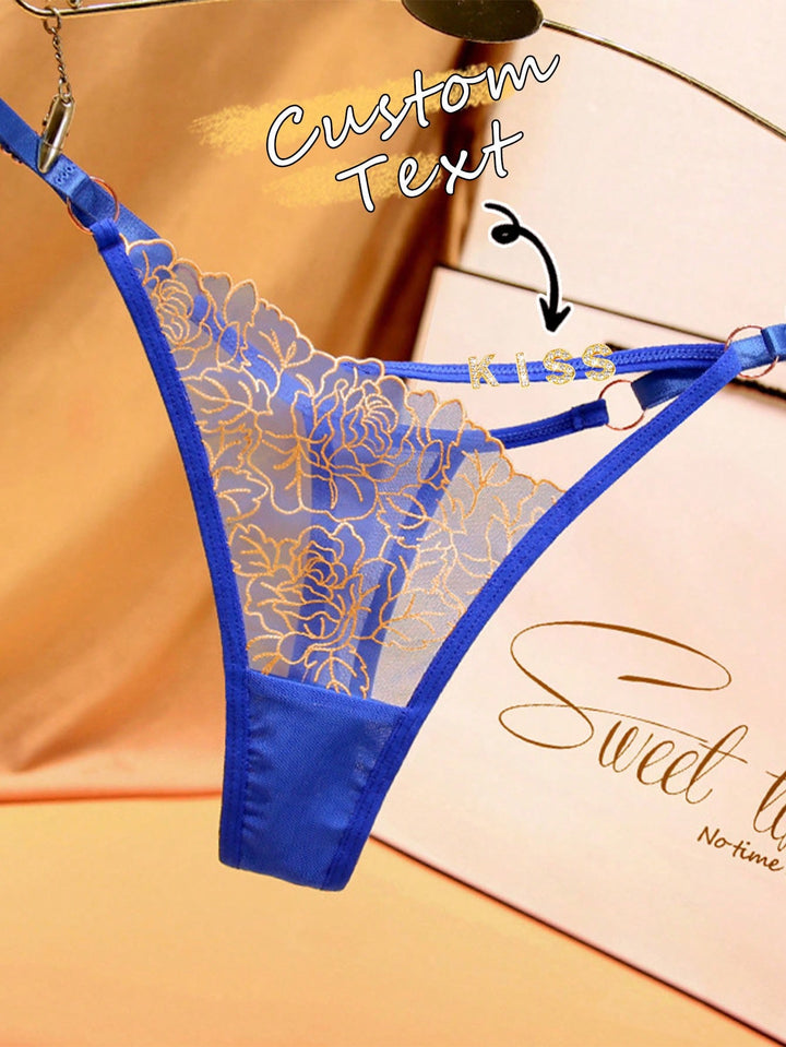 Flower Bud Lace V-Shaped Funny Thong Female Senior Feeling Hot Hollow Waist Temptation Adjustable Underwear Custom Gold And Silver Rhinestone Letters,Christmas Costumes,Christmas Presents,Merry Christmas,Customized Christmas Underwear Sequine Colorful Cus