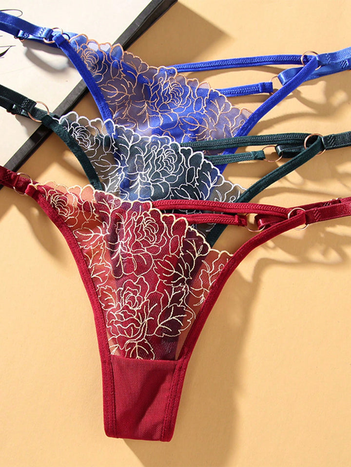 Flower Bud Lace V-Shaped Funny Thong Female Senior Feeling Hot Hollow Waist Temptation Adjustable Underwear Custom Gold And Silver Rhinestone Letters,Christmas Costumes,Christmas Presents,Merry Christmas,Customized Christmas Underwear Sequine Colorful Cus