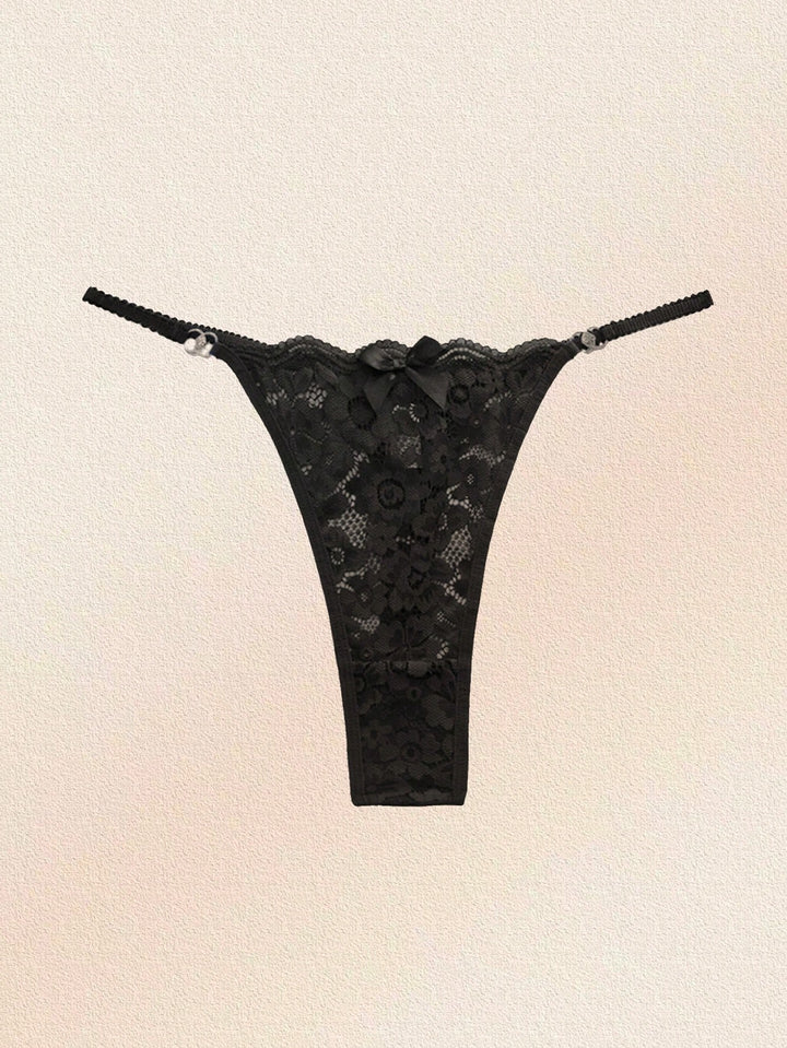 Custom Crystal Letters Ladies Lace Funny Thong Low Waist Thin Belt Solid Color Sexy Underwear, Custom Text, Custom Name, Christmas Custom, Custom Plus Size