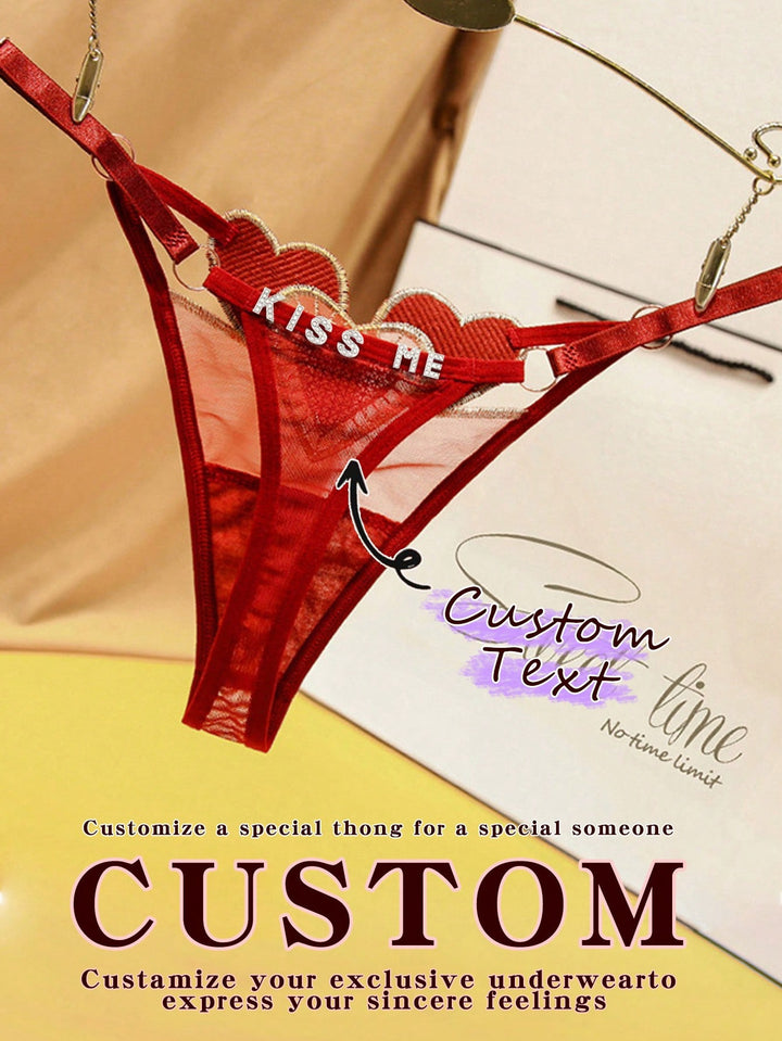 カスタムテキスト。クリスマス。レディース刺繍アニメ調節可能大きなレースアップセクシー面白いGストリングパンツ、DIY光沢のある文字の名前パンティー、カスタムウェディングシャワーギフト、花嫁のための下着、記念日ギフト、バレンタインギフト、誕生日ギフト、結婚祝い、彼女/ガールへのギフト。