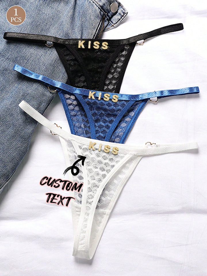 1-Piece Custom Christmas Lady Love Buckle Sexy Sexy Lace Low-Rise Funny Thong Underwear For Women