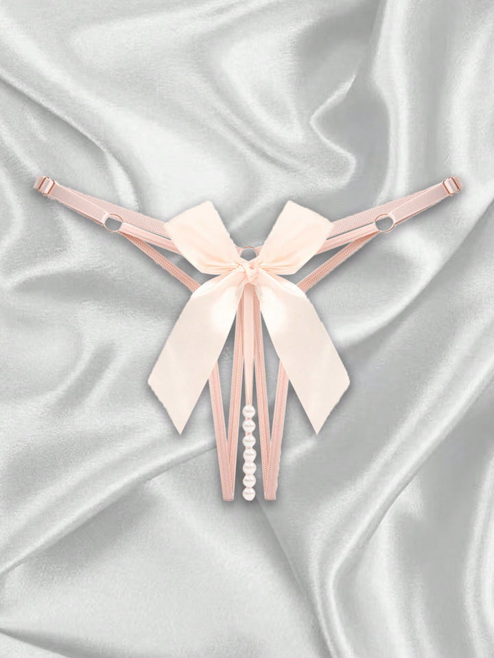 1-Piece Custom Christmas Lady Titillate Beaded Hot Butt Sexy Adjustable Size Thong Lingerie For Women