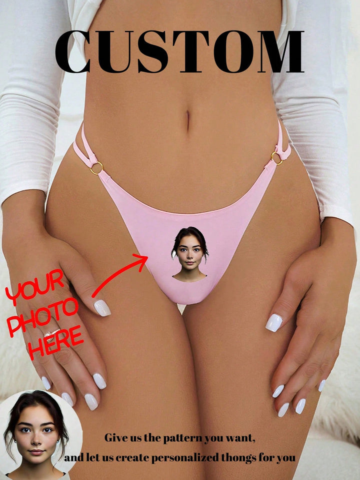 顔写真入りカスタムTバック、写真入りブリーフ、顔写真入りTバック、顔写真入りパーソナライズ下着、顔写真入り下着、写真入りTバック、女性用カスタムTバック、花嫁用カスタムTバック、ウェディングシャワーギフト、花嫁用下着、アニバーサリー