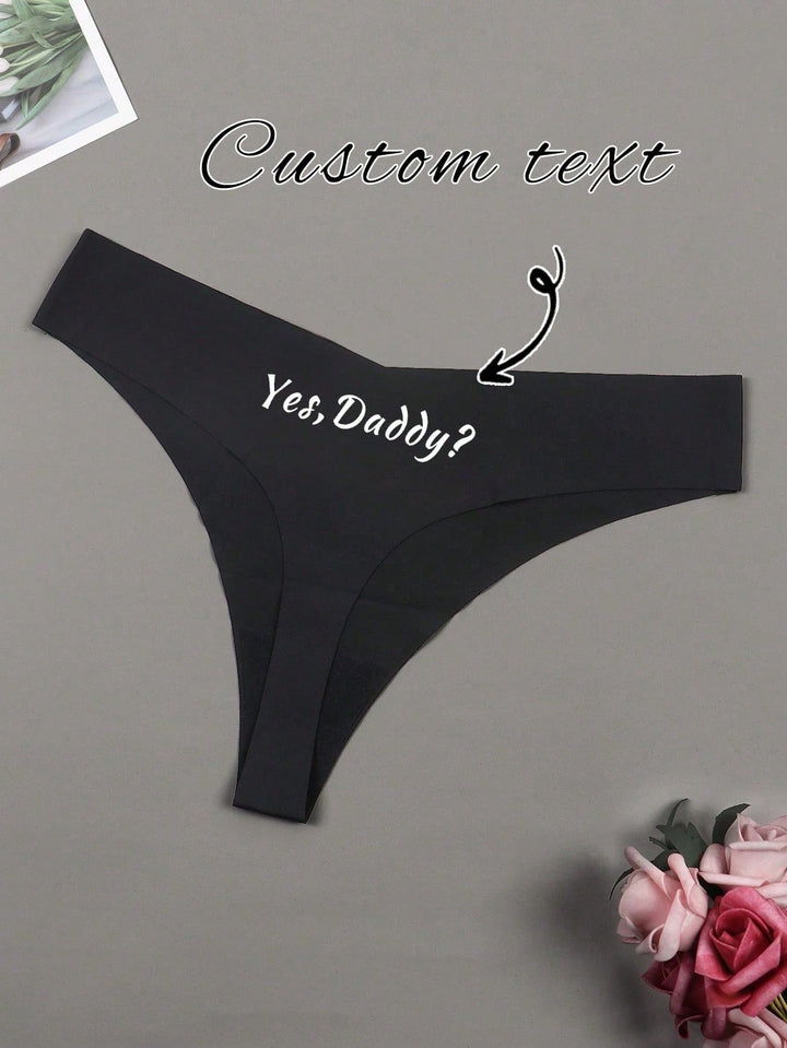 1-Piece Customized Ladies' Name Printed Sexy No Trace Funny Underwear, With Printed Pattern, Letters.