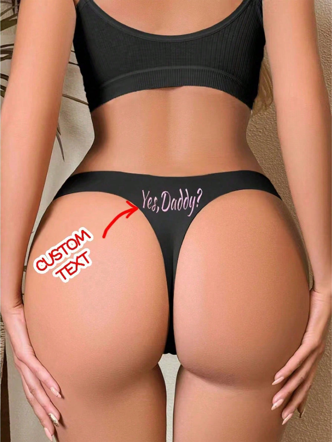 1-Piece Customized Ladies' Name Printed Sexy No Trace Funny Underwear, With Printed Pattern, Letters.
