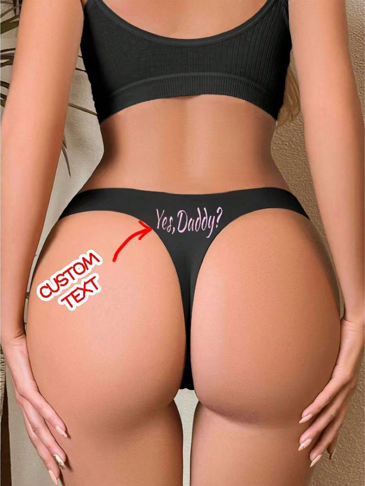 1-Piece Customized Ladies' Name Printed Sexy No Trace Funny Underwear, With Printed Pattern, Letters.