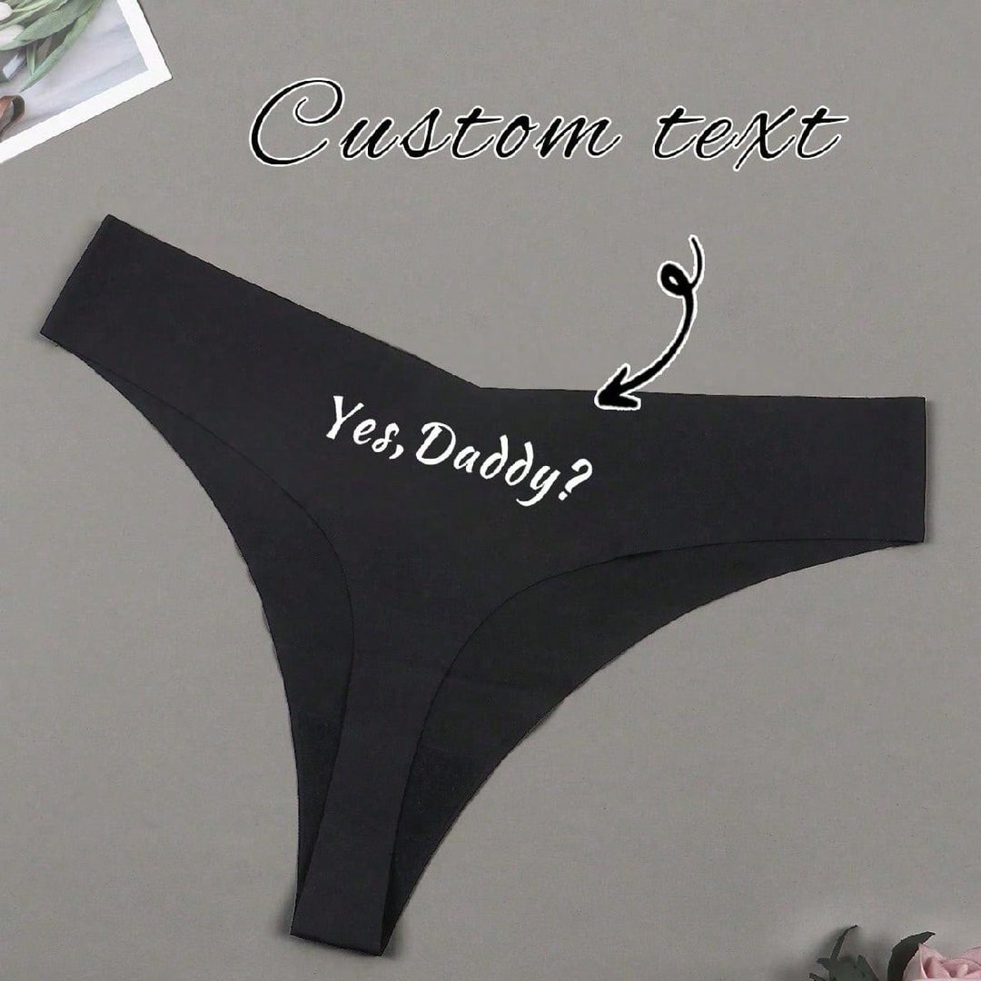 1-Piece Customized Ladies' Name Printed Sexy No Trace Funny Underwear, With Printed Pattern, Letters.