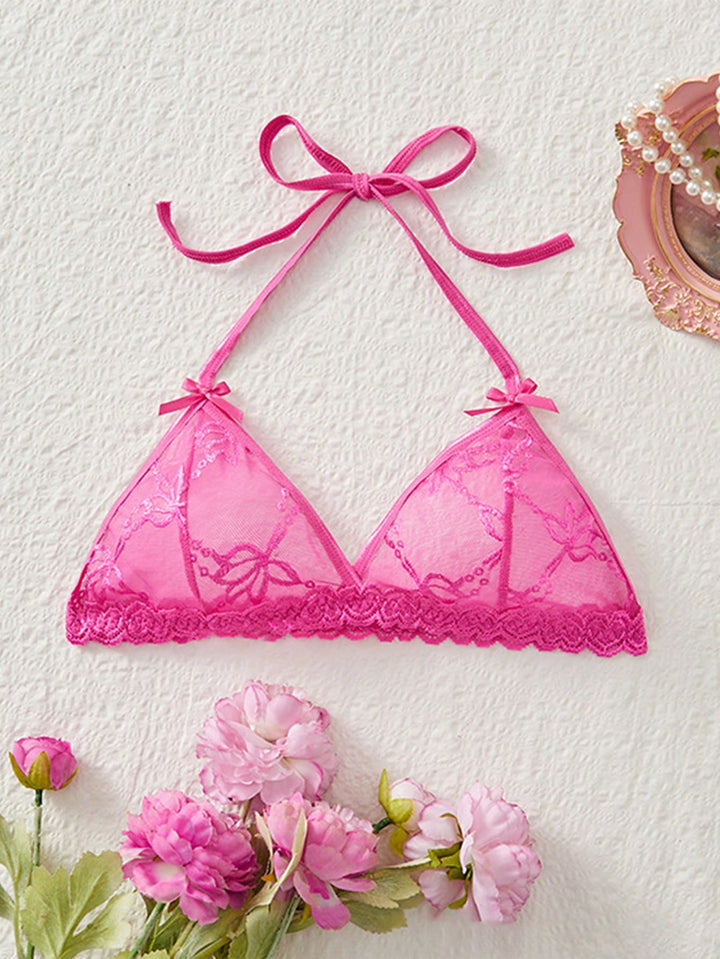 1-Piece Custom Christmas Lady Sexy Lace Tie Low-Cut Bra Perspective Fun Comfortable Stylish Women's Top