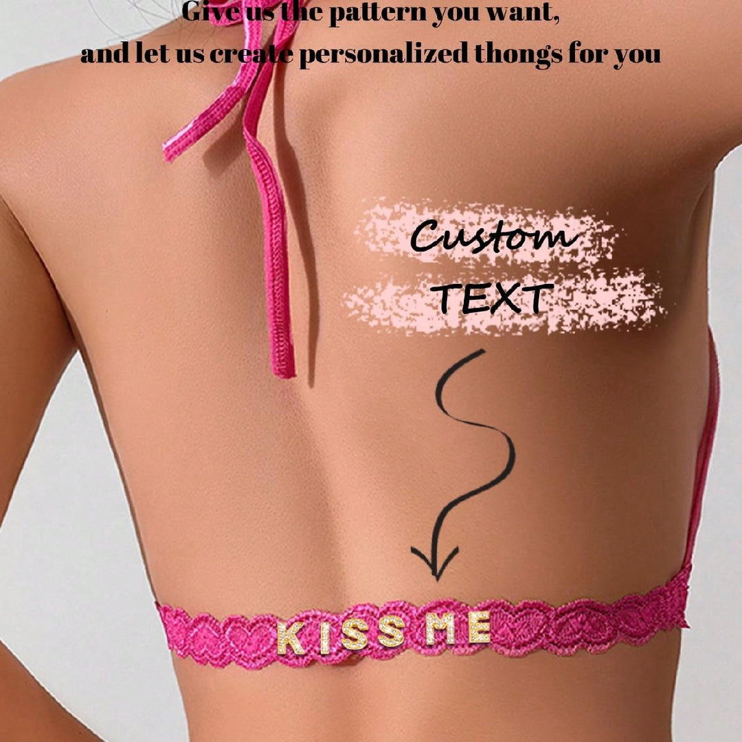 1-Piece Custom Christmas Lady Sexy Lace Tie Low-Cut Bra Perspective Fun Comfortable Stylish Women's Top