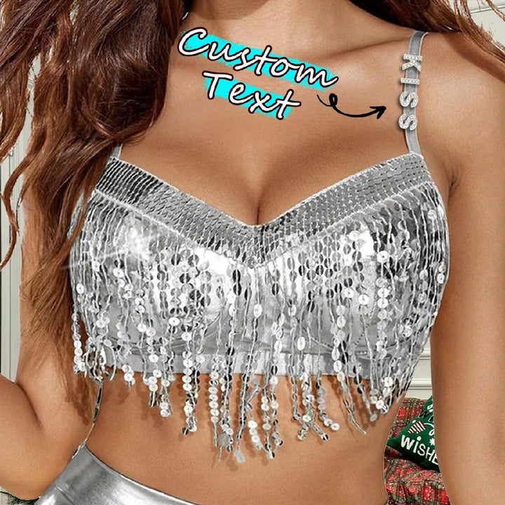 1ピースカスタムアルファベットクリスマスレディースセクシー快適グリッタークロスフリンジパーソナリティランジェリー