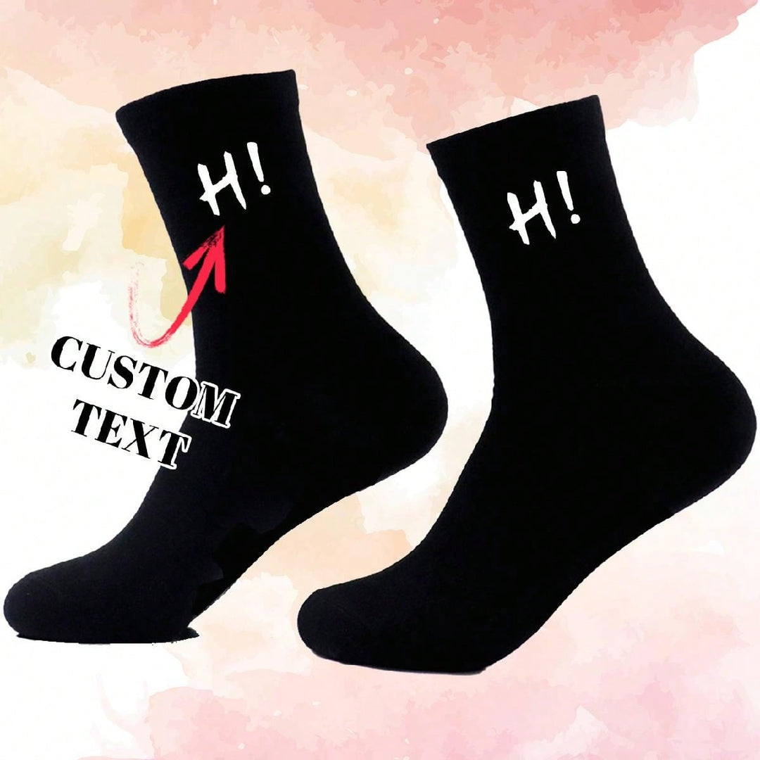 1 Pair Of Funny Socks, Custom Creative Socks, Leisure Sports Socks All Cotton Socks, You Can Customize The Text You Want On The Socks, Suitable For Gifts, Festivals, Birthday Gifts