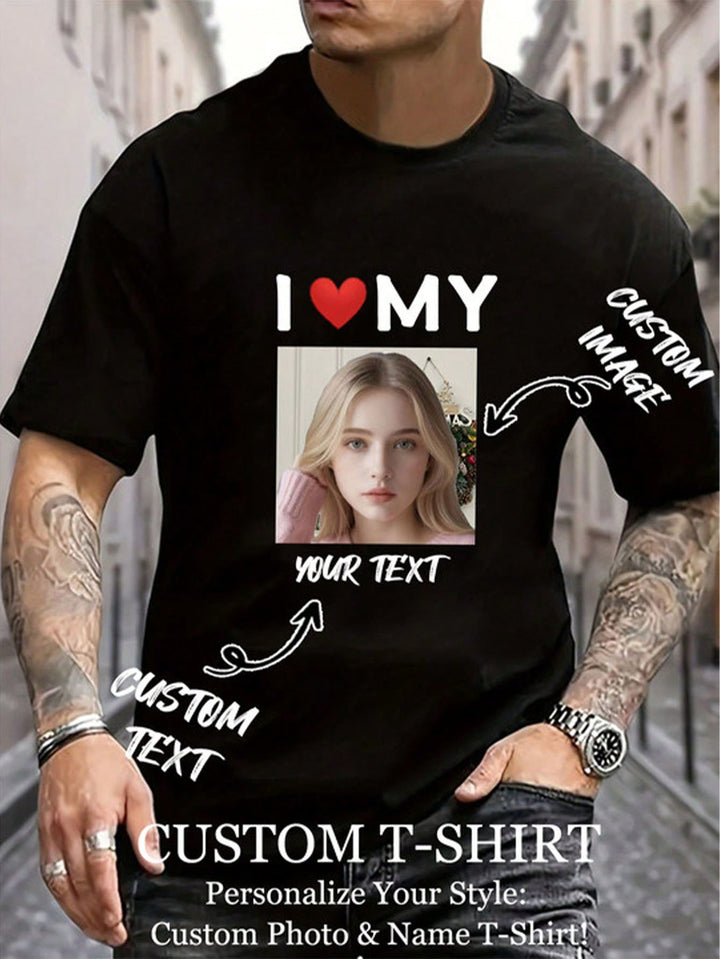 1-Piece Customized Men Sexy Fashion Slim-Fit Digital Print Head Print Personality Sports Comfortable Men's Top