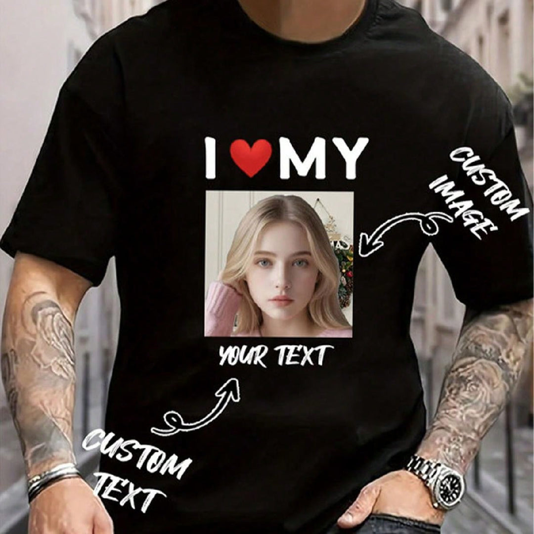 1-Piece Customized Men Sexy Fashion Slim-Fit Digital Print Head Print Personality Sports Comfortable Men's Top