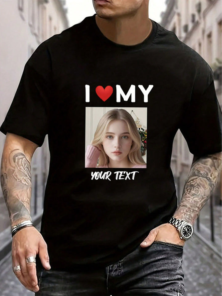 1-Piece Customized Men Sexy Fashion Slim-Fit Digital Print Head Print Personality Sports Comfortable Men's Top