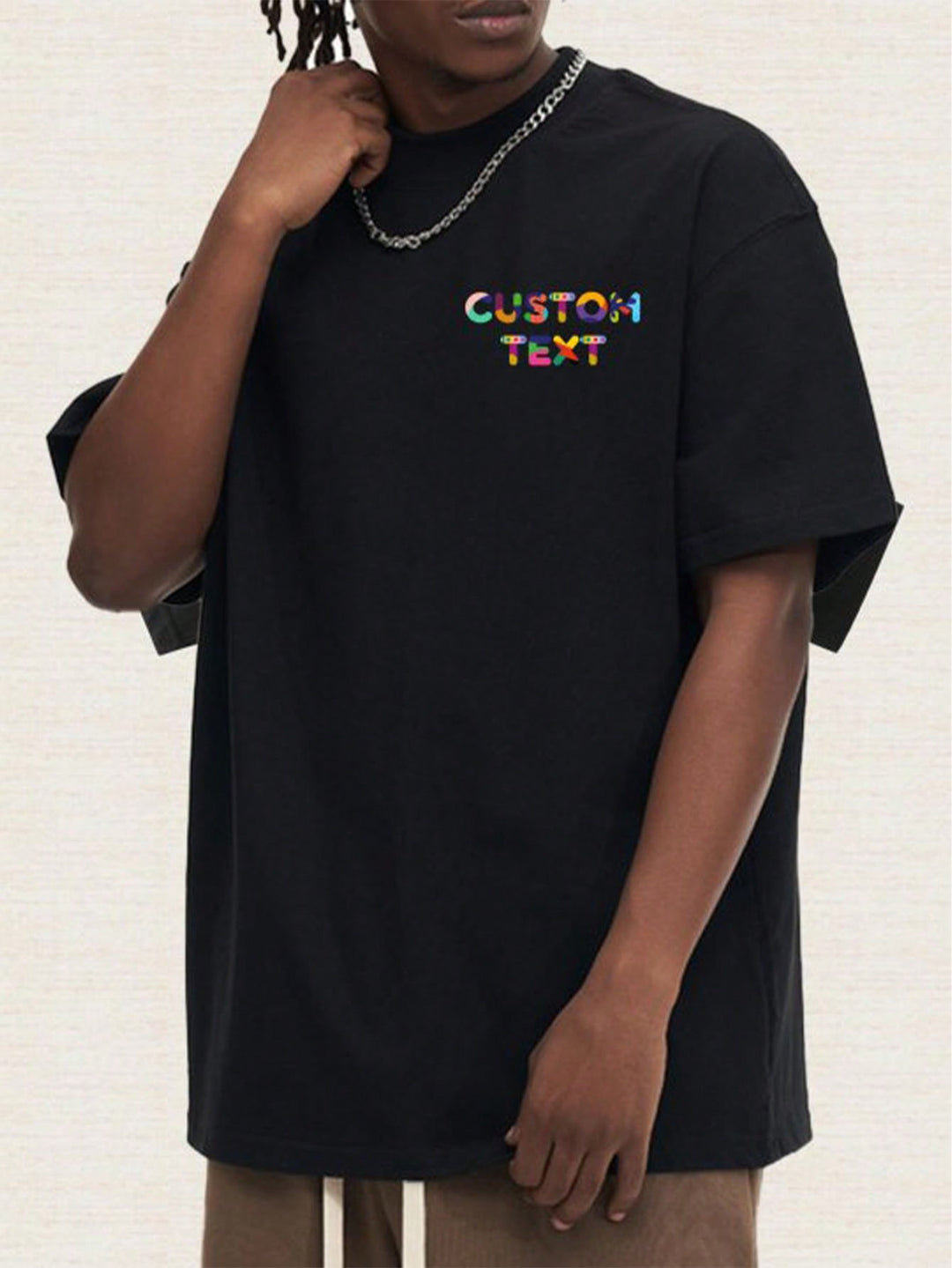 1-Piece Custom Classic Series High Street Fashion Vintage Basic Sexy Print Loose Personality Men's Top