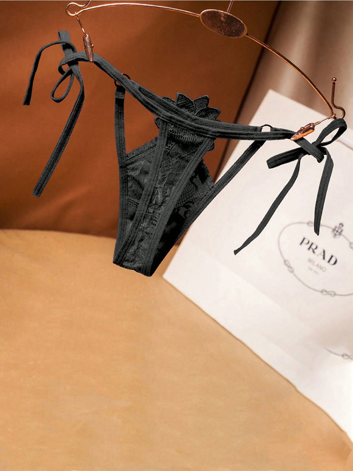 カスタムテキスト。サイドストラップ下着レディースレースセクシー大きいサイズ軽量高級ストラップ中空T字型パンツローウエストTパンツ。クリスマス。