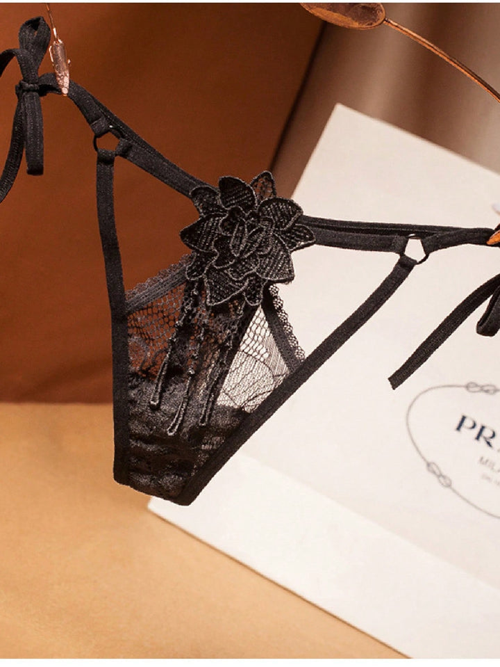 カスタムテキスト。サイドストラップ下着レディースレースセクシー大きいサイズ軽量高級ストラップ中空T字型パンツローウエストTパンツ。クリスマス。