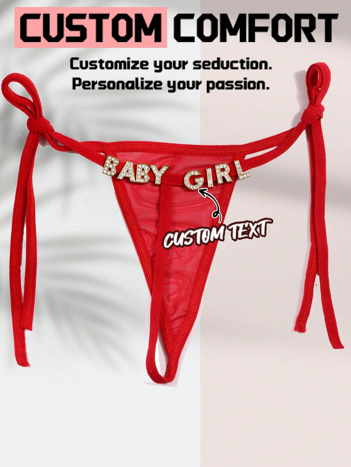 カスタムセクシーTバック、DIYパーソナライズゴールド＆シルバー文字、任意の名前でパーソナライズチャームTバック、カスタムビキニTバック、クリスマスコスチューム、クリスマスプレゼント、メリークリスマス、カスタマイズされたクリスマス下着