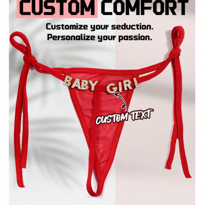 カスタムセクシーTバック、DIYパーソナライズゴールド＆シルバー文字、任意の名前でパーソナライズチャームTバック、カスタムビキニTバック、クリスマスコスチューム、クリスマスプレゼント、メリークリスマス、カスタマイズされたクリスマス下着