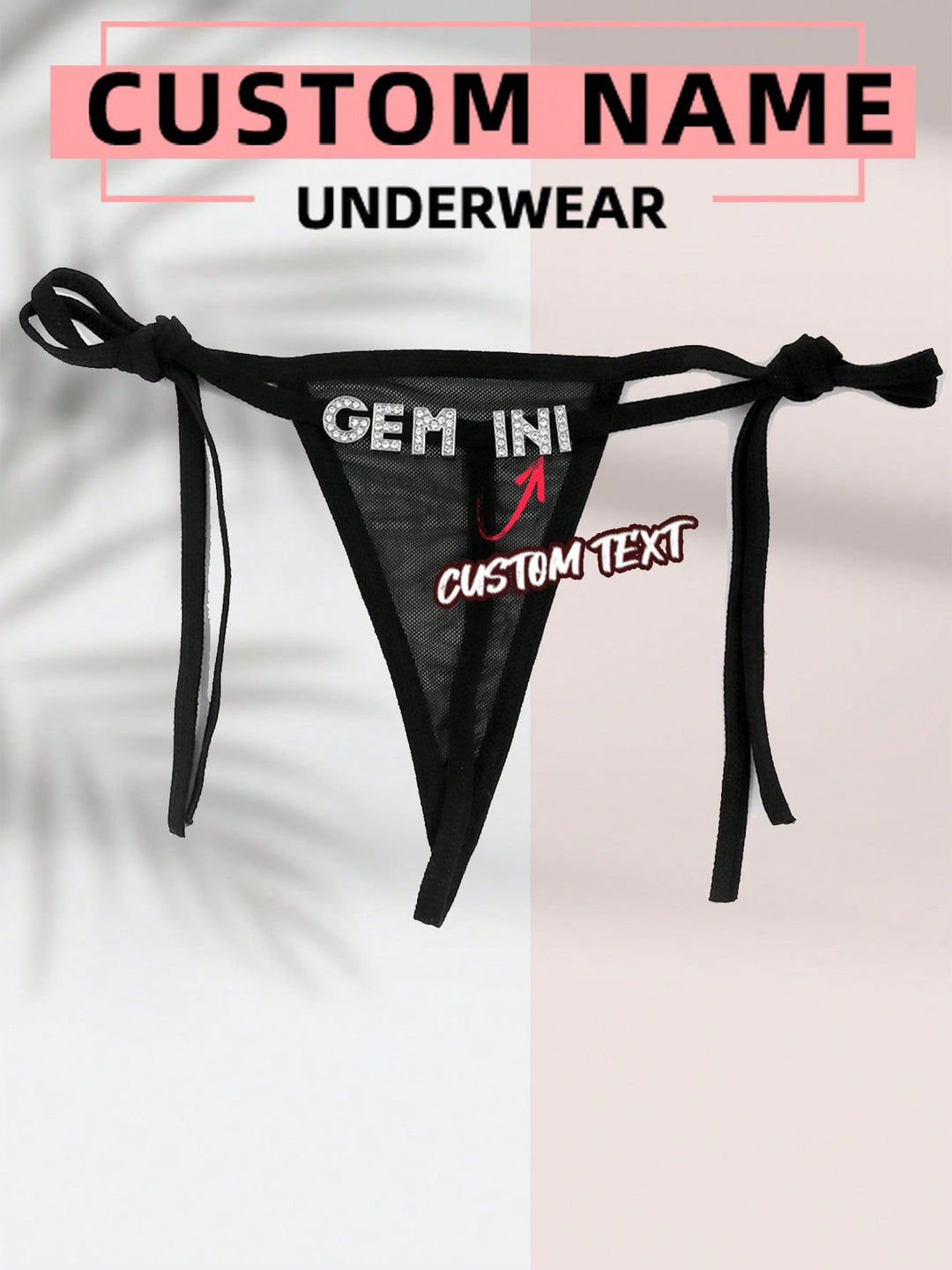 カスタムセクシーTバック、DIYパーソナライズゴールド＆シルバー文字、任意の名前でパーソナライズチャームTバック、カスタムビキニTバック、クリスマスコスチューム、クリスマスプレゼント、メリークリスマス、カスタマイズされたクリスマス下着