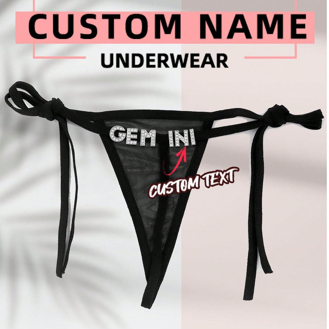 カスタムセクシーTバック、DIYパーソナライズゴールド＆シルバー文字、任意の名前でパーソナライズチャームTバック、カスタムビキニTバック、クリスマスコスチューム、クリスマスプレゼント、メリークリスマス、カスタマイズされたクリスマス下着