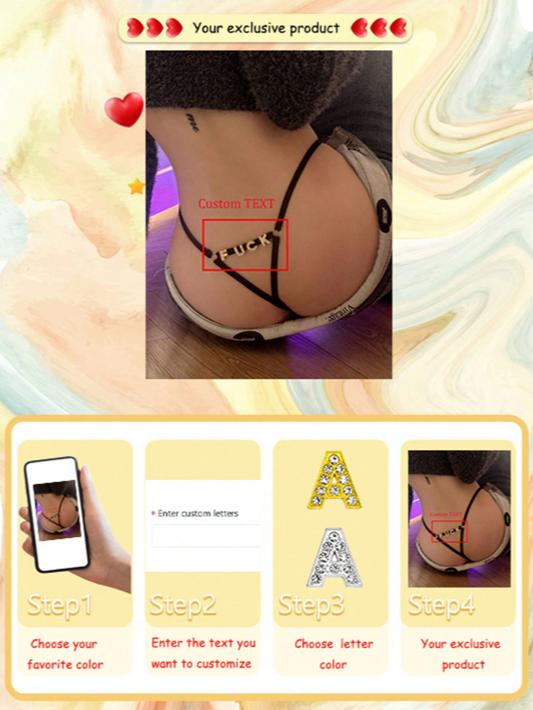 ゴールドチャーム付きカスタムおもしろTバックGストリング • 名前入りパーソナライズチャームTバック • カスタムTバックビキニ • カップルギフト • クリスマスプレゼント • メリークリスマス • カスタマイズされたクリスマス下着