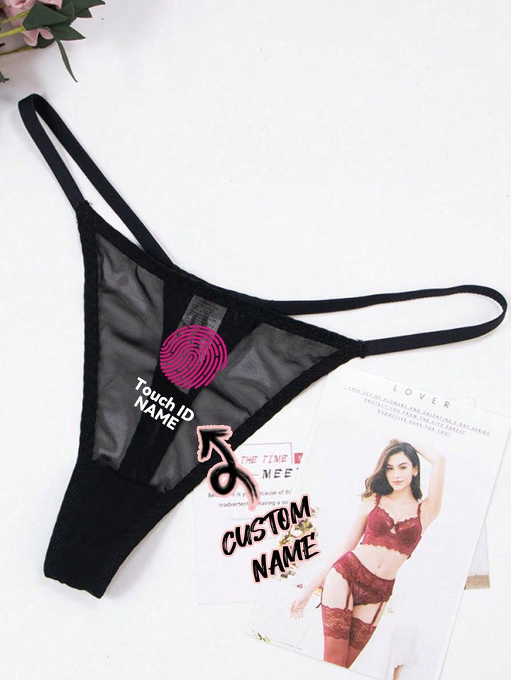 1-Piece Custom Printed Picture Lmage Ultra Thin Mesh Sheer Panties For Women Low Rise Quick Dry A Rope T Pants For Women Panties