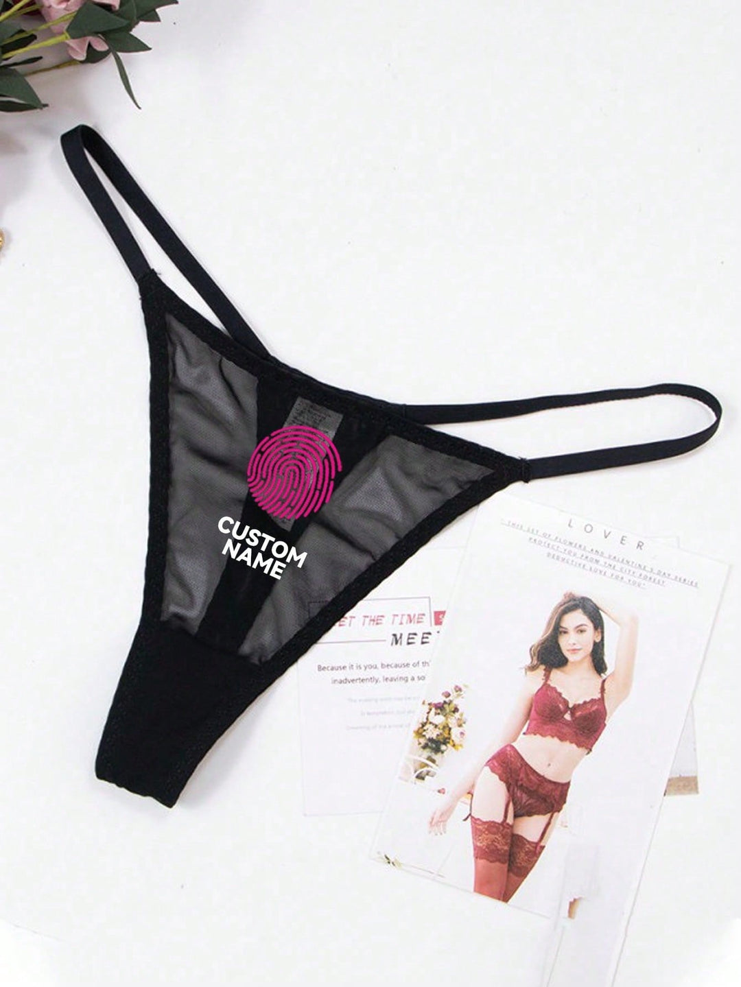 1-Piece Custom Printed Picture Lmage Ultra Thin Mesh Sheer Panties For Women Low Rise Quick Dry A Rope T Pants For Women Panties