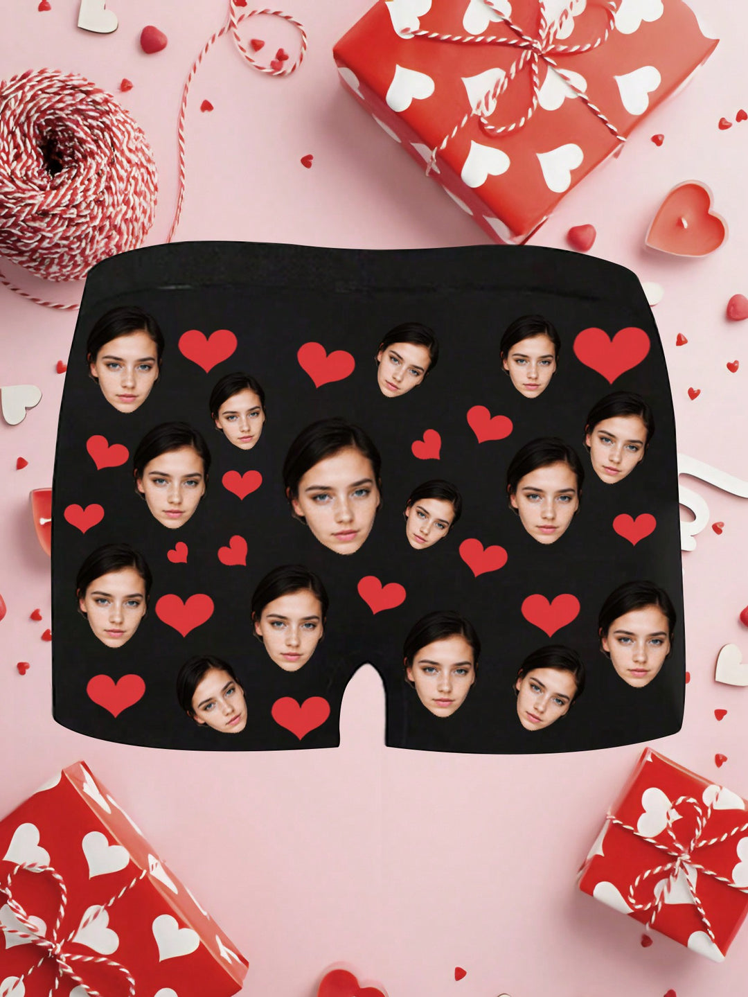 1- Boxers Customized For Husband/Boyfriend, Winter, Popular Anniversaries/Birthdays/Gifts For Him, Men's Printed Face Underwear, Anniversaries, Ideal Gifts For Holidays Boyfriend Bedroom, Living Room, Custom Photo Boxers, Couple Gift Sequins Fashionable,