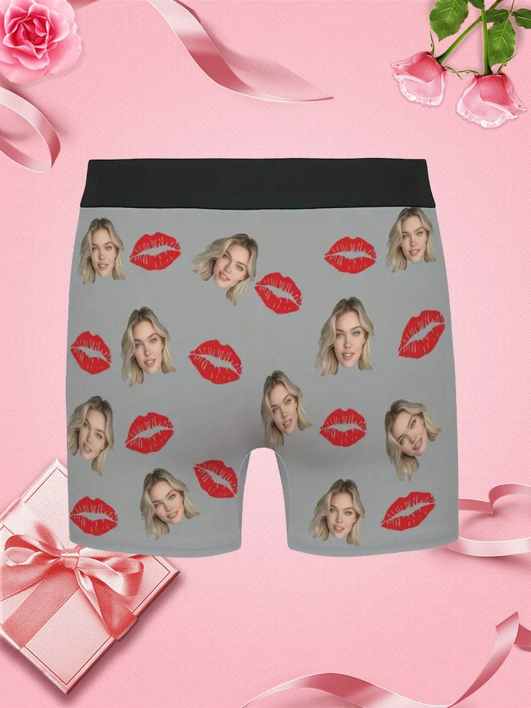 ボーイフレンド、夫、お父さんのための顔入り1ピースカスタムボクサー、写真入りカスタム下着、写真ボクサー、写真ボクサー、パーソナライズされたギフト。