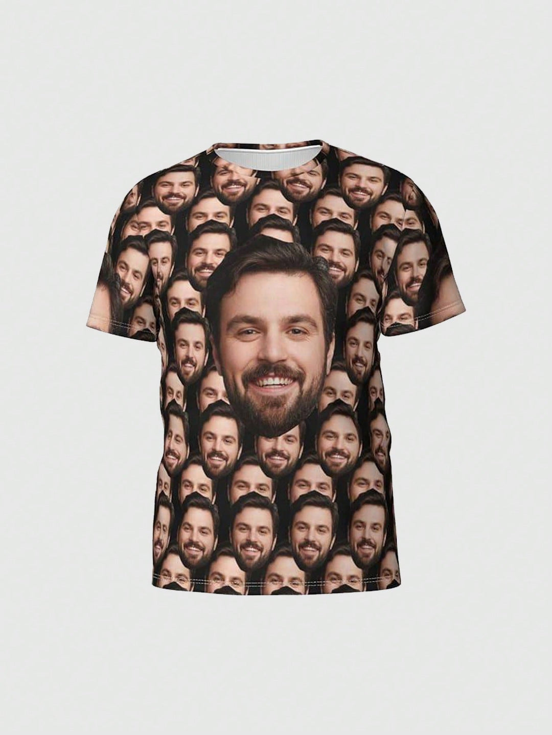 1-Piece Customized Face T-Shirt Personalized Men's Home Wear, Customized Pictures, Customized Face Head Print Men's Home Wear, Customized Face Short Sleeve Personalized Men's T-Shirt, Customized Face Pictures Dawg, Colorful, Cute, Adorable, Contracted, Fu