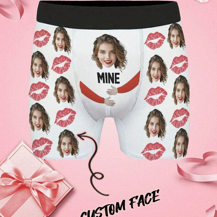 1-Piece Custom Boxers With Faces For Boyfriends, Husbands, Dads, Custom Underwear With Photos, Pictures Boxers, Photos Boxers, Personalized Gifts