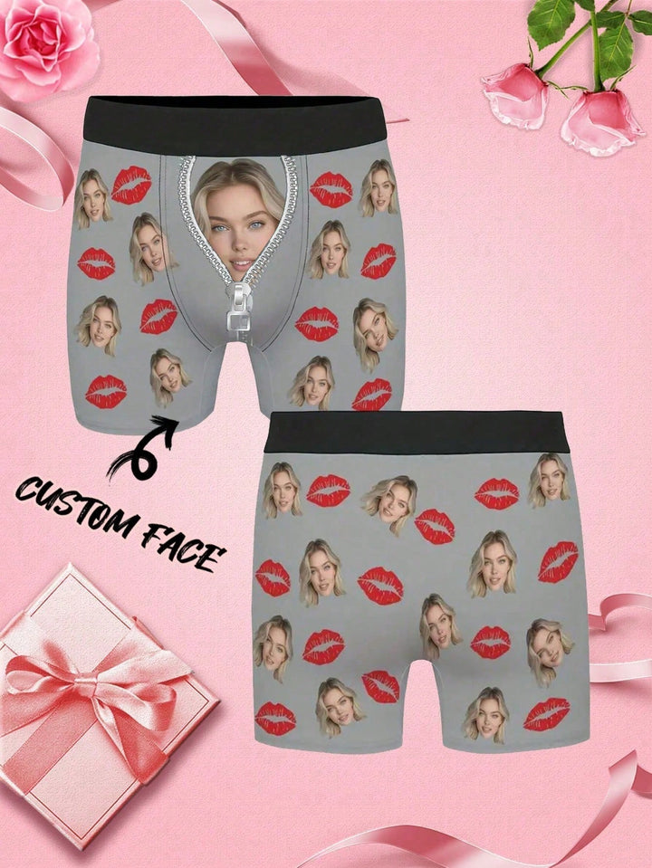 ボーイフレンド、夫、お父さんのための顔入り1ピースカスタムボクサー、写真入りカスタム下着、写真ボクサー、写真ボクサー、パーソナライズされたギフト。