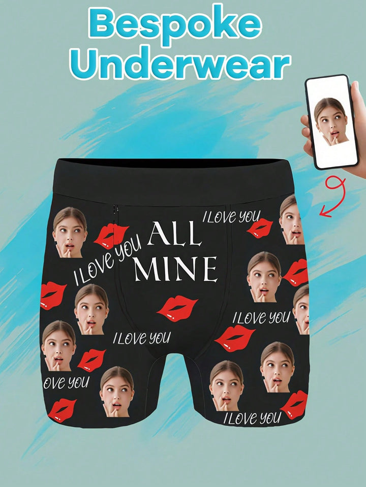 1ピースのカスタマイズされた顔の下着パーソナライズされた男性の下着、カスタマイズされた写真、カスタマイズされた顔の肖像画がプリントされた男性の下着のボクサー、カスタマイズされた顔の下着パーソナライズされた男性の下着