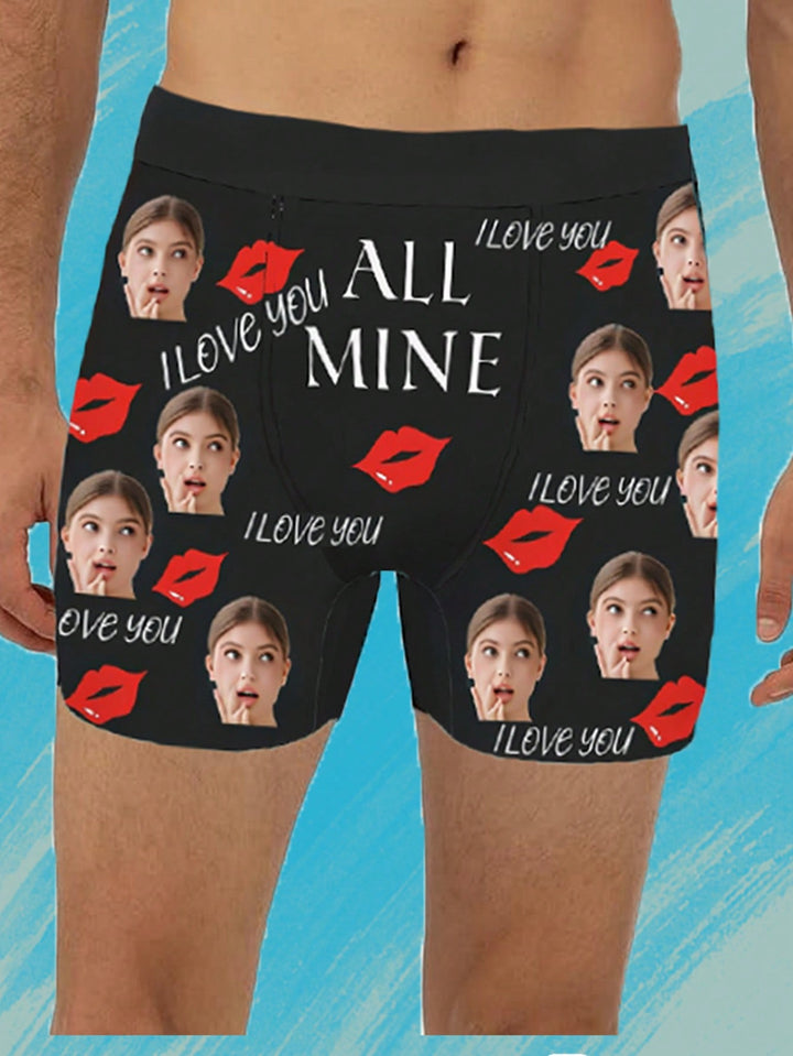 1ピースのカスタマイズされた顔の下着パーソナライズされた男性の下着、カスタマイズされた写真、カスタマイズされた顔の肖像画がプリントされた男性の下着のボクサー、カスタマイズされた顔の下着パーソナライズされた男性の下着