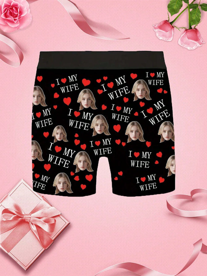 1-Piece Custom Face Underwear Personalized Men's Underwear, Custom Pictures, Custom Face Portrait Printed Men's Underwear Boxers, Custom Four Seasons Can Wear Face Underwear