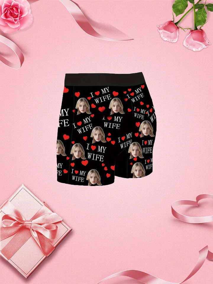 1-Piece Custom Face Underwear Personalized Men's Underwear, Custom Pictures, Custom Face Portrait Printed Men's Underwear Boxers, Custom Four Seasons Can Wear Face Underwear