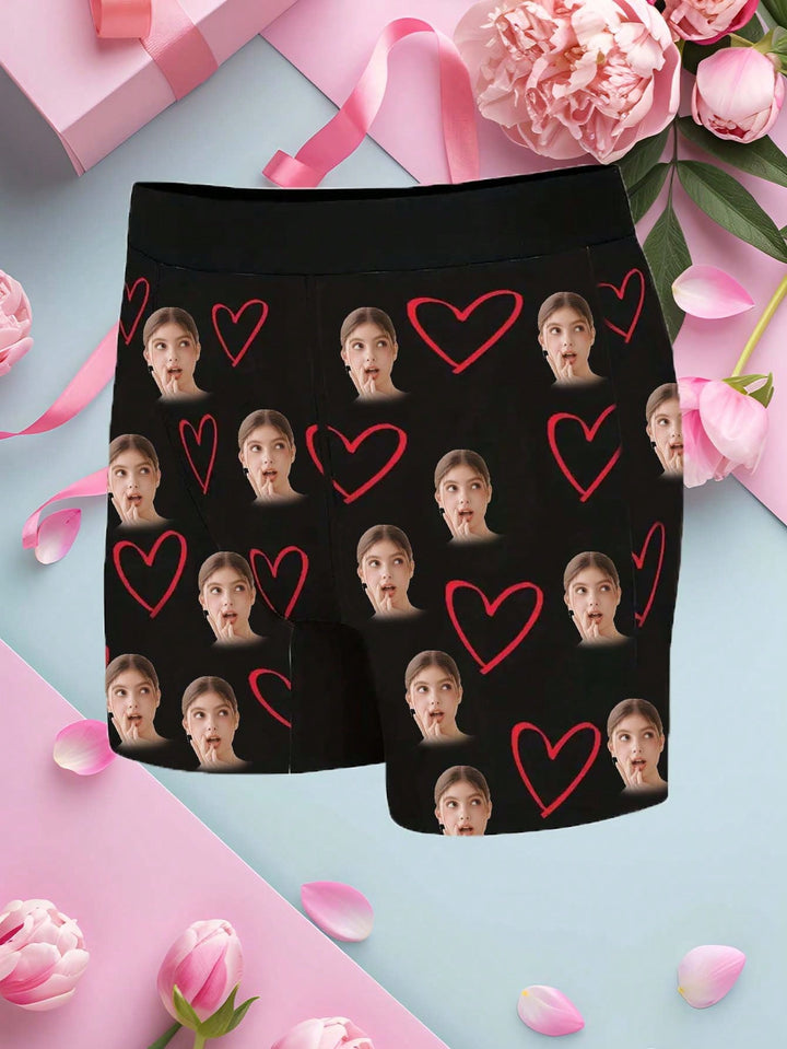 1-Piece Customized Face Underwear Personalized Men's Underwear, Customized Pictures, Customized Face Portrait Printed Men's Underwear Boxers, Customized Four Seasons Can Wear Personalized Gifts, Customized Face Underwear Personalized Men's Underwear, Cust