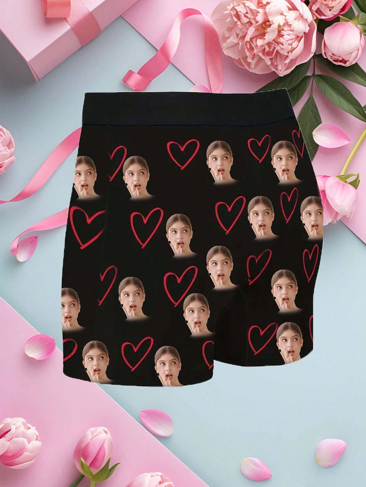 1-Piece Customized Face Underwear Personalized Men's Underwear, Customized Pictures, Customized Face Portrait Printed Men's Underwear Boxers, Customized Four Seasons Can Wear Personalized Gifts, Customized Face Underwear Personalized Men's Underwear, Cust