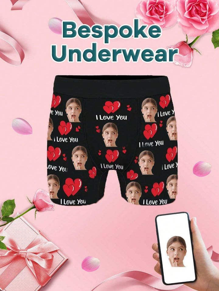1ピースのカスタマイズされた顔の下着パーソナライズされた男性の下着、カスタマイズされた面白くてかわいい男性の下着、カスタマイズされた写真、カスタマイズされた顔の肖像画が印刷された男性の下着のボクサー、四季のためのカスタマイズされたパーソナライズされたギフト
