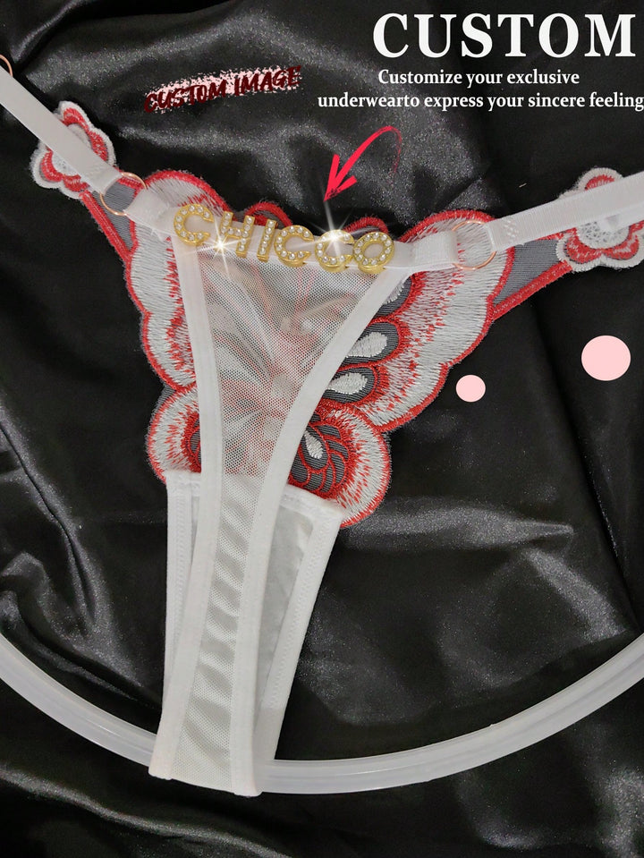 1-Piece Sexy Lingerie, Seductive And Comfortable, With Custom-Made Rhinestone English Letters DIY. The Custom-Made Rhinestone Letter Content Is Interesting. It's A Birthday Gift, Anniversary Gift, For Wife, For Girlfriend, A Unique Gift, Custom-Made Linge