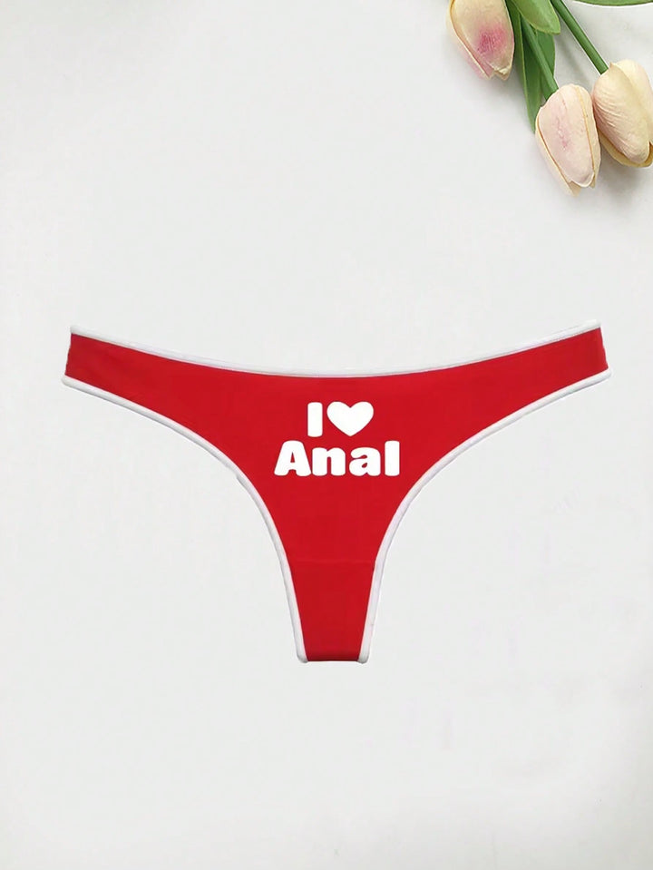 女性用カスタム下着Tバック、カスタムフェイス、カスタムパターン、レッドコットンパンティー、女性用ソフトシームレスインビジブル通気性スポーツパンティー